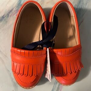 Orange leather Size 7 Janie and Jack shoes